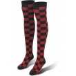 Ladies Skater  Black / Red Checkerboard Over-knee Socks